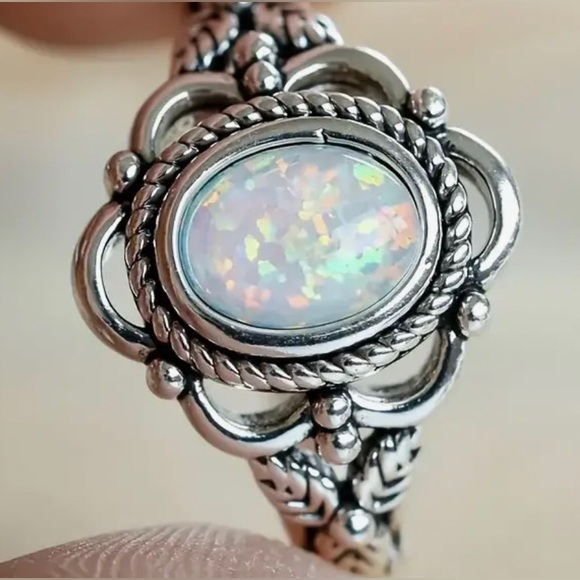 Very Pretty Ring Opal vintage vibe - Picture 3 of 3